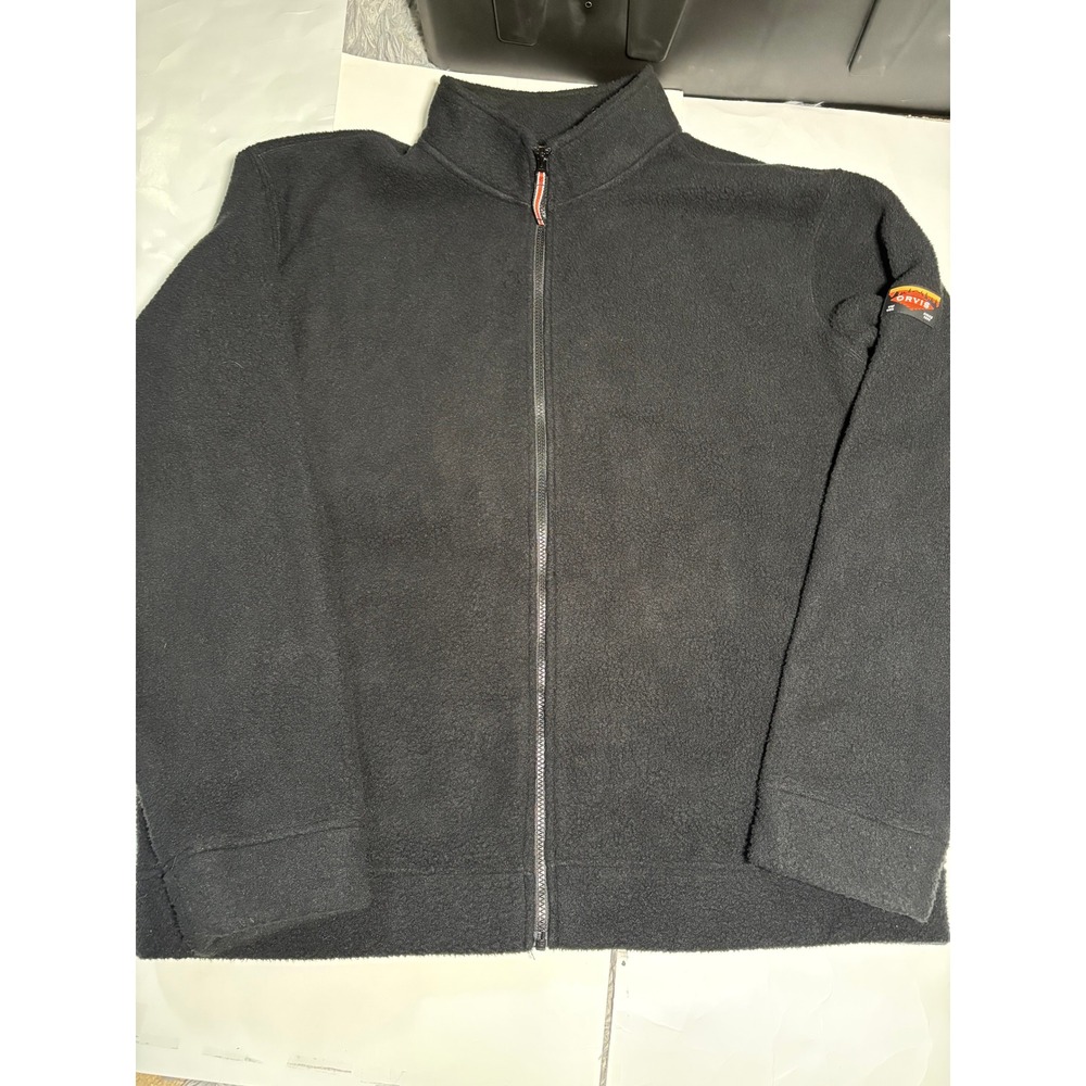 Orvis Classic Collection Fleece Jacket Mens XL Black Full Zip Outdoor USA Patch